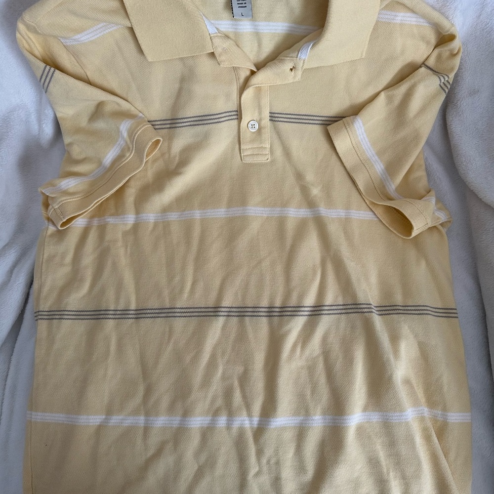 Banana Republic Yellow Striped Polo Shirt